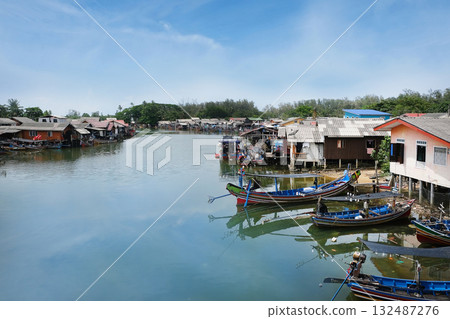 泰國南部的漁村 132487276