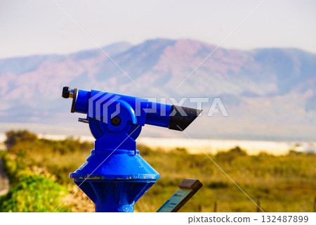 Tourist binoculars in Las Salinas, Cabo de Gata, Spain 132487899