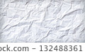 White crumpled paper texture creating abstract background 132488361