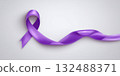 Purple awareness ribbon symbolizing support for causes 132488371