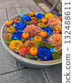 Colorful flower hand water 132488611