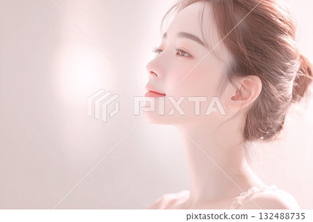 美麗的皮膚女性皮膚護理 132488735