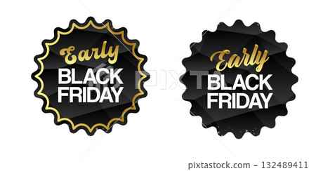 Early Black Friday SALE black and golden sticker set isolated on white. Early black friday Price sale sticker, sale sticker, price tag, sale or discount sticker, badge set, shopping label png Early Black Friday SALE black and golden sticker set isolated on white. Early black friday Price sale sticker, sale sticker, price tag, sale or discount sticker, badge set, shopping label png 132489411