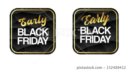 Early Black Friday SALE black and golden sticker set isolated on white. Early black friday Price sale sticker, sale sticker, price tag, sale or discount sticker, badge set, shopping label png Early Black Friday SALE black and golden sticker set isolated on white. Early black friday Price sale sticker, sale sticker, price tag, sale or discount sticker, badge set, shopping label png 132489412