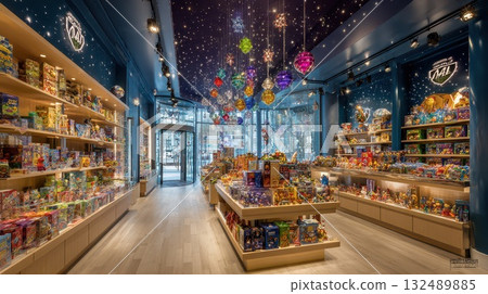 Colorful toy store filled with magic and wonder 132489885