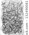 Abstract charcoal drawing with a complex and dynamic composition of lines. The artwork evokes a sense of energy and visual complexity 132490081