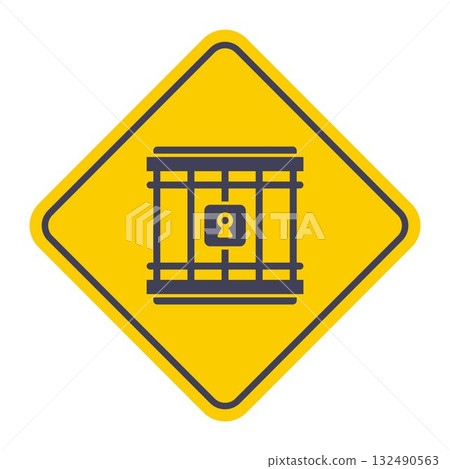 Iron bars icon. Prison for prisoners. Iron bars icon. Prison for prisoners. 132490563