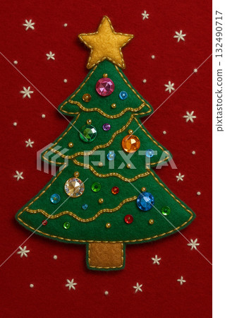 Sparkling felt Christmas tree 132490717