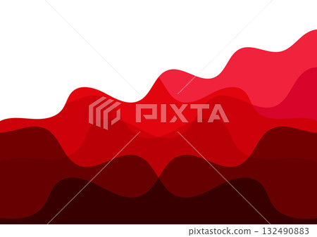 Red Gradient Waves Abstract Layered Flow Depth Background Design 132490883