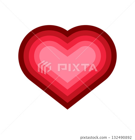 Layered Heart Gradient Abstract Red Pink Concentric Love Design Layered Heart Gradient Abstract Red Pink Concentric Love Design 132490892