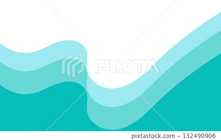 Teal Blue Wave Layers Abstract Gradient Ocean Flow Background 132490906