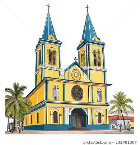 Saint Peter and Paul Cathedral. Saint Peter and Paul Cathedral hand drawn watercolor illustration Saint Peter and Paul Cathedral. Saint Peter and Paul Cathedral hand drawn watercolor illustration 132491007