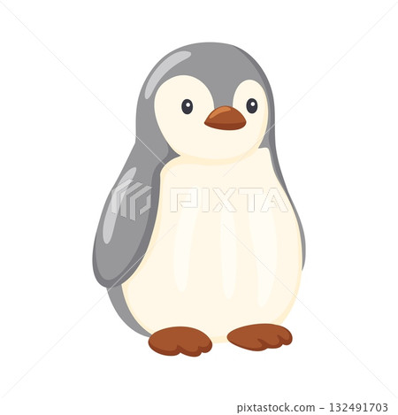 Cute Baby Penguin Chick Isolated Illustration 132491703