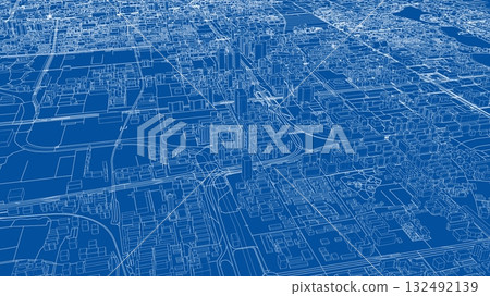 Detailed City Blueprint 132492139