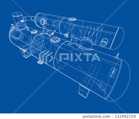 Technical Blueprint of Industrial Equipment Technical Blueprint of Industrial Equipment 132492159