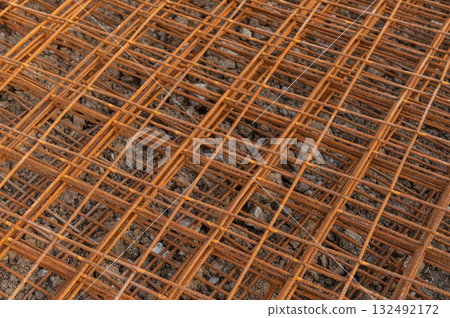 The rebar is bonded with steel wire for use as a construction infrastructure The rebar is bonded with steel wire for use as a construction infrastructure 132492172