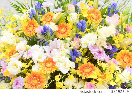Gorgeous flower arrangements with colorful blooms 132492229
