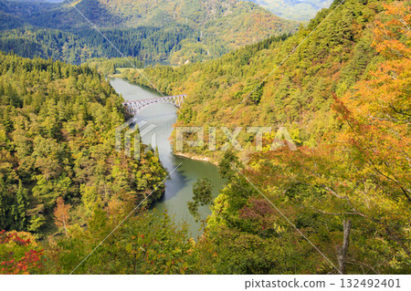 秋葉盛開時，第一隻見川大橋最美 132492401