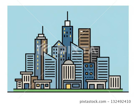 City buildings, apartment buildings, downtown, skyscrapers City buildings, apartment buildings, downtown, skyscrapers 132492410
