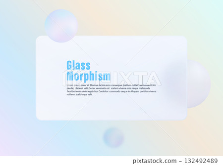 A matte transparency interface card with a soft rainbow background gradient, perfect for modern UI or web design projects. 132492489