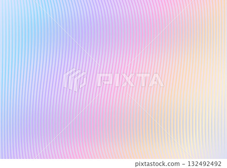 Soft rainbow wave lines over a gradient pastel background in modern light tones, ideal for abstract design and decoration. 132492492