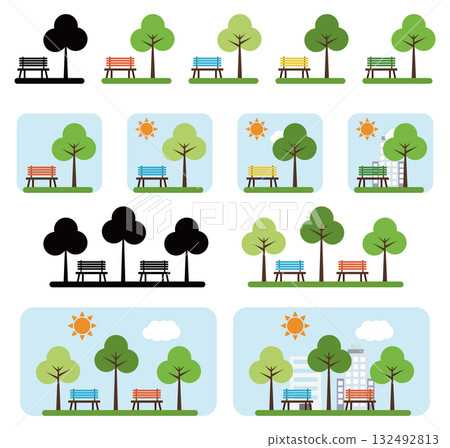 Park icon set 132492813