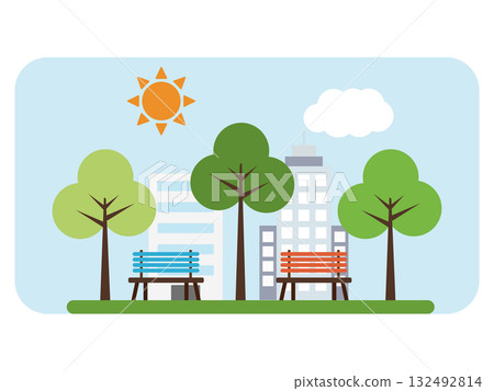 簡單的公園圖標 132492814