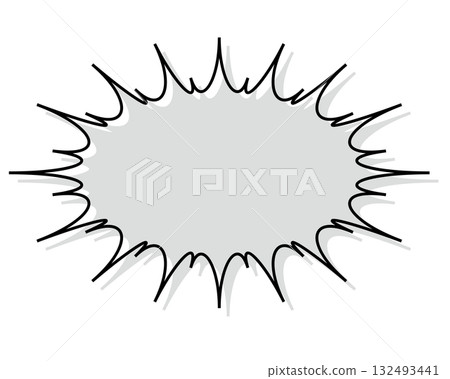 A simple, misaligned speech bubble with a long, jagged shape A simple, misaligned speech bubble with a long, jagged shape 132493441