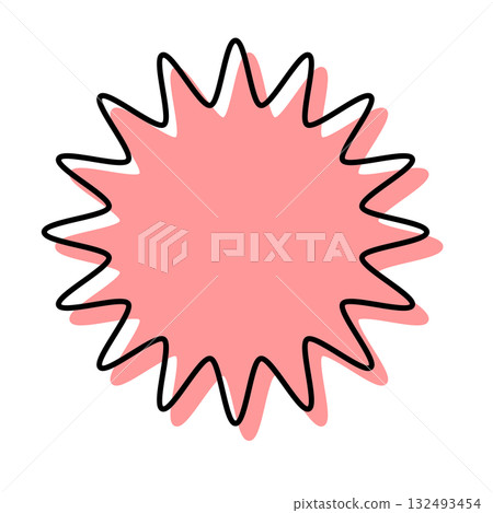 A simple speech bubble with misaligned lines and rounded, jagged shapes A simple speech bubble with misaligned lines and rounded, jagged shapes 132493454