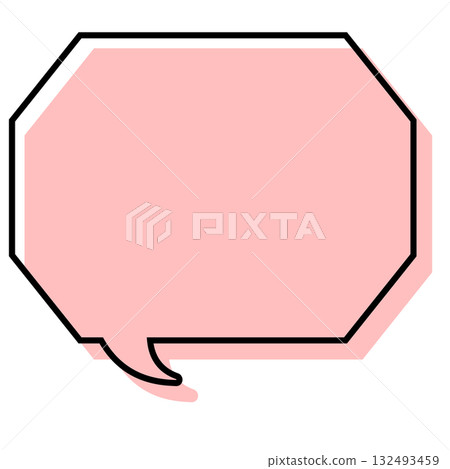 A simple speech bubble with misaligned lines, an octagon with corners A simple speech bubble with misaligned lines, an octagon with corners 132493459