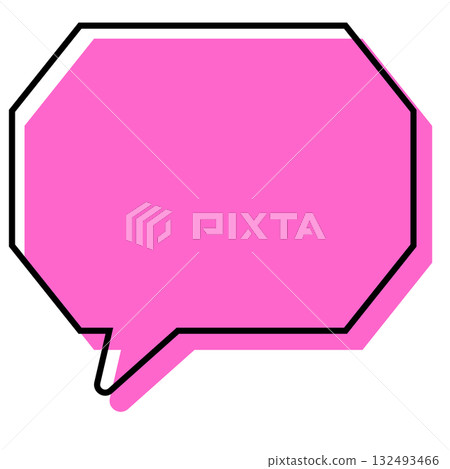 A simple speech bubble with misaligned lines, an octagon with corners 132493466