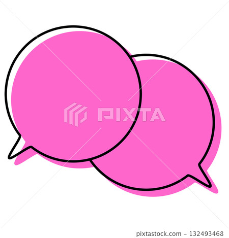 Simple, misaligned speech bubbles, overlapping conversations 132493468