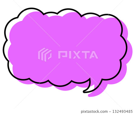 一個簡單的對話框,線條錯位,呈現細長的雲朵形狀。 一個簡單的對話框,線條錯位,呈現細長的雲朵形狀。 132493485