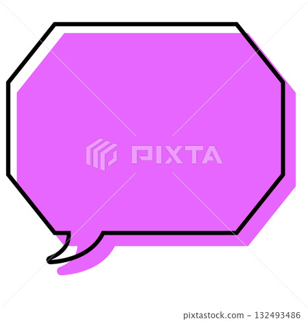 A simple speech bubble with misaligned lines, an octagon with corners A simple speech bubble with misaligned lines, an octagon with corners 132493486