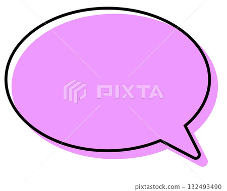 線條錯置的簡單對話泡泡 - 圓形 132493490