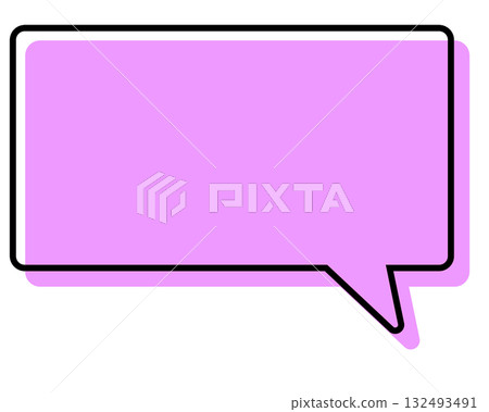 線條錯置的簡單對話泡泡 - 長方形 132493491