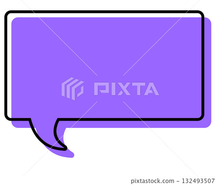 線條錯置的簡單對話泡泡 - 長方形 132493507