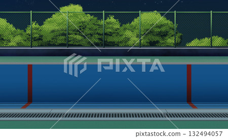 Poolside at night, without water Poolside at night, without water 132494057