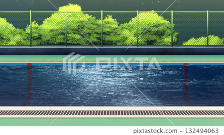 晚上的池畔 132494063