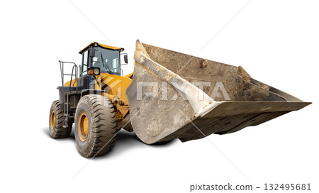 Heavy machinery used for construction work in isolated area with clear background and detailed view Heavy machinery used for construction work in isolated area with clear background and detailed view 132495681