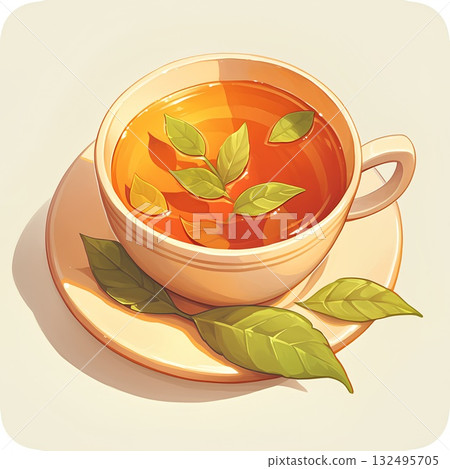 Herbal tea illustration Herbal tea illustration 132495705