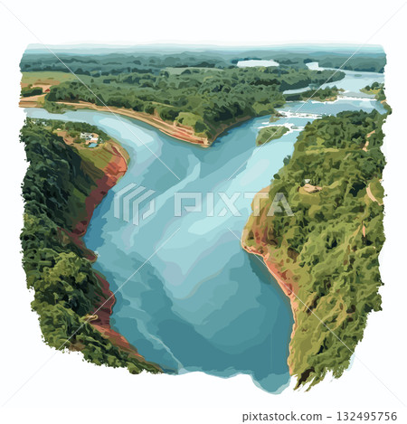 Triple Frontier. Triple Frontier hand drawn watercolor illustration Triple Frontier. Triple Frontier hand drawn watercolor illustration 132495756