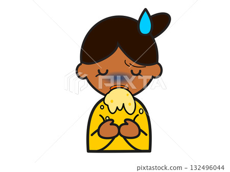 Middle Eastern girl vomiting 132496044