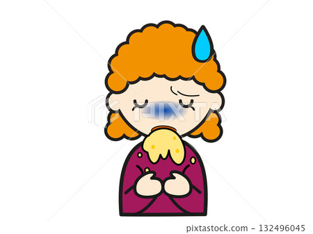 Redhead girl vomiting 132496045