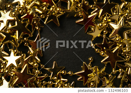 Gold star on slate board Christmas image texture 132496103