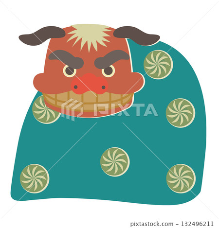 Lion dance cartoon New Year's lion dance Lion dance cartoon New Year's lion dance 132496211