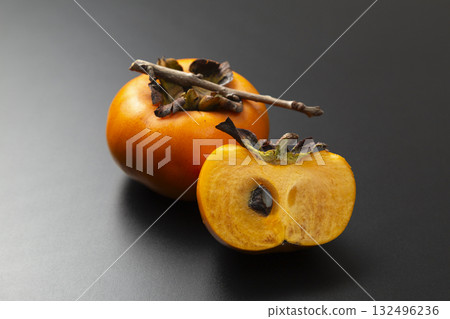 Persimmon black background Persimmon black background 132496236