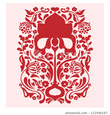 vector floral pattern in art nouveau style vector floral pattern in art nouveau style 132496287