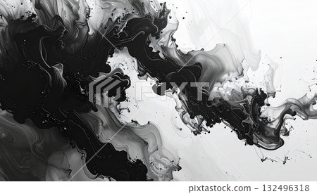墨流繪製的抽象現代藝術背景 墨流繪製的抽象現代藝術背景 132496318