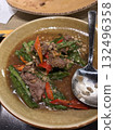 Cambodian beef and chive soup 132496358